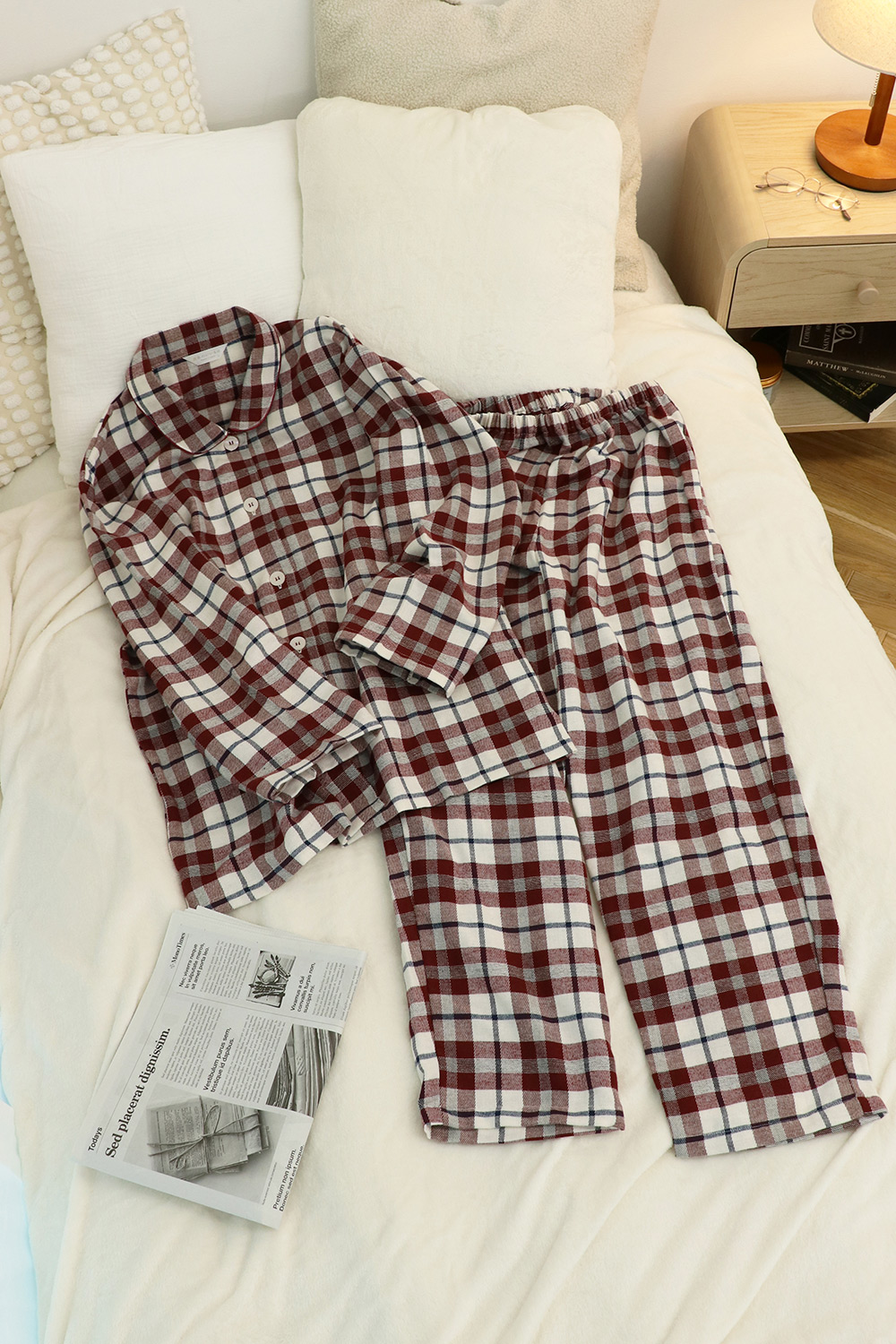 快眠パジャマ 綿100　レッド