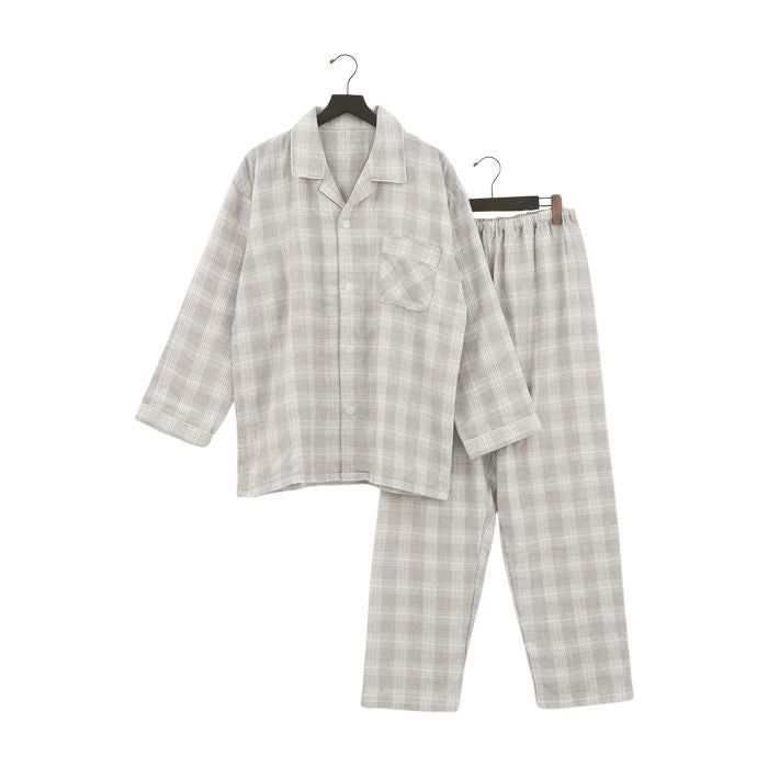 Suimin Care 【日本製】 ボタニカル 起毛 3重ガーゼ 綿100％ パジャマ メンズ